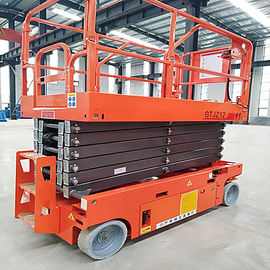 China Lichtgewicht Beweegbare Schaarlift 11.8m Opgeheven de Ladingscapaciteit van het het Werkplatform 230kg fabriek